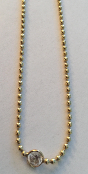 Gold necklace with Pave Diamond