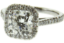 Load image into Gallery viewer, Lady&#39;s Cushion Cut Diamond Halo Engagement Ring with Platinum Setting (1.70 Carat)
