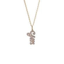 Load image into Gallery viewer, Pave Diamond Initial Charm set in 14k Gold (Customizable)
