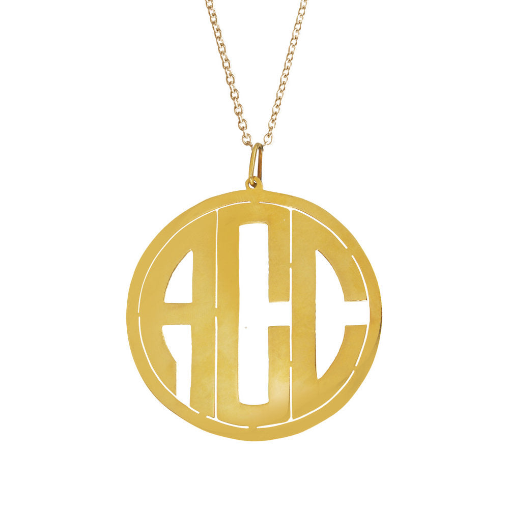14k Solid Yellow Gold Initial Pendant (Customizable)