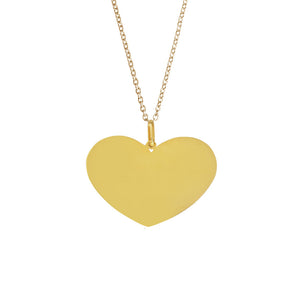 14k Yellow Gold Wide Heart Charm (Customizable)