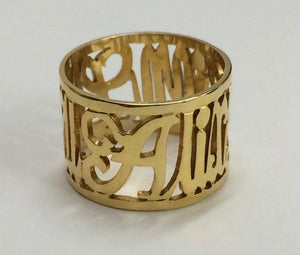 14k Gold Note Ring