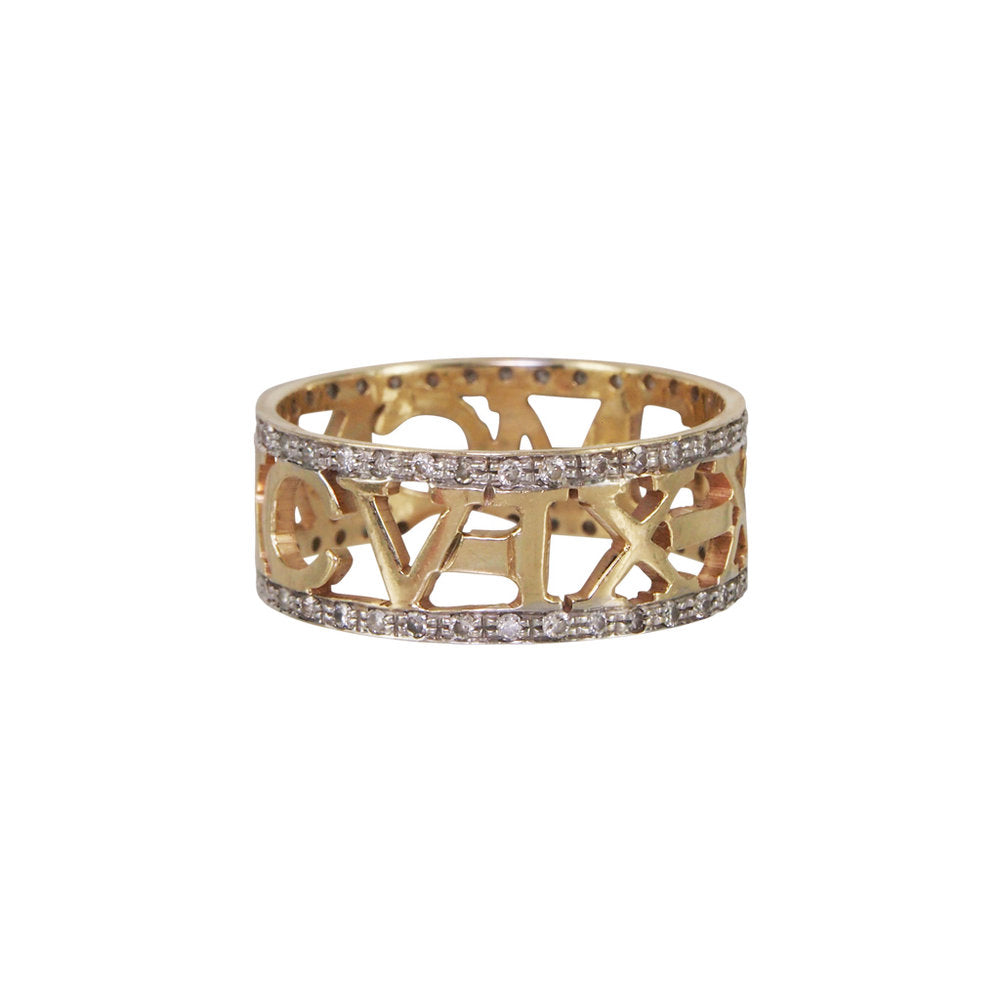 14k Yellow Gold Small Note Ring (Customizable)