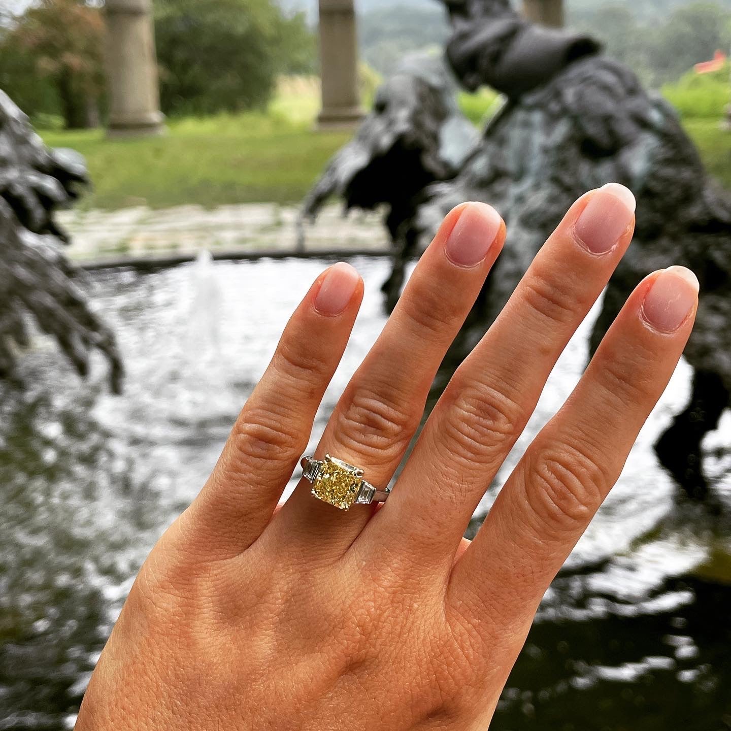 Cheap yellow diamond engagement rings Clearance