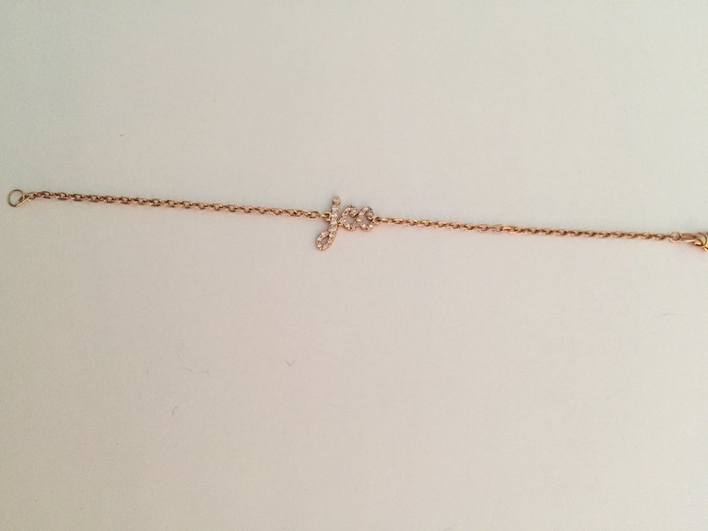 Rose Gold Bracelet with Initials (Customizable)