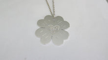 Load image into Gallery viewer, 14k White Gold Clover Pendant with Pave Diamond Heart (Customizable)
