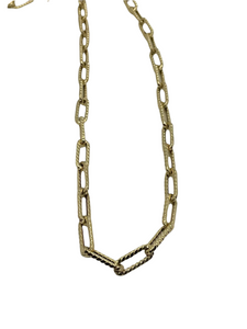 18k Yellow Gold Edged Chain 34 inches