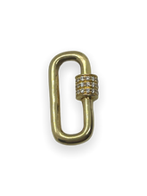 Load image into Gallery viewer, Yellow Gold Clip with Pave Diamond Closure for charms and pendants
