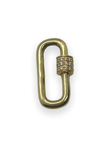 Yellow Gold Clip with Pave Diamond Closure for charms and pendants