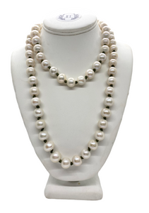 Large Freshwater Pearls with Olive Green Knots