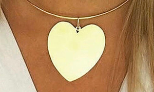 14k 1 1/2 Inch Gold Classic Heart Pendant