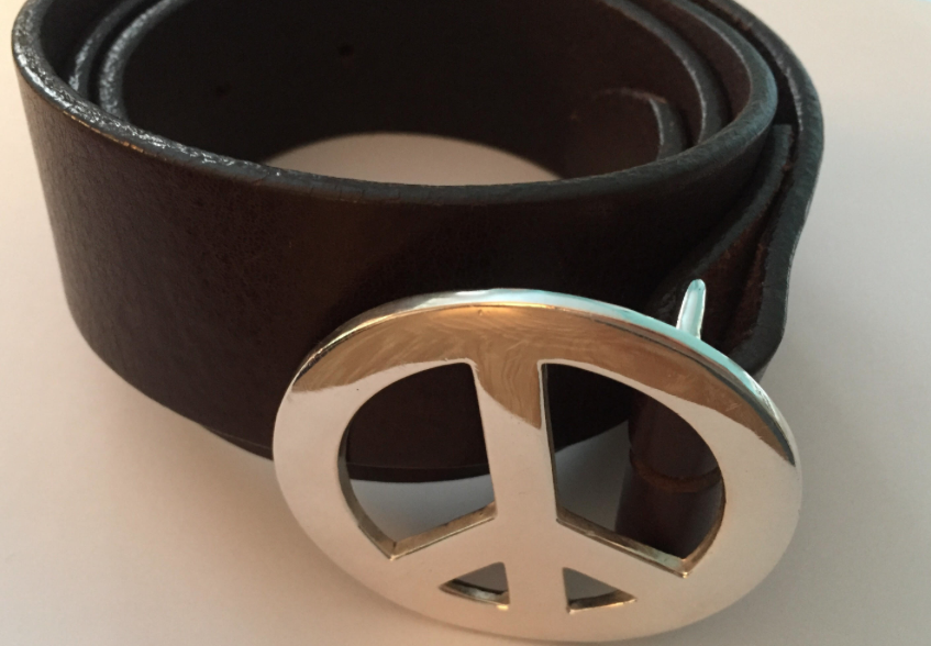 Peace Buckle with Leather Strap