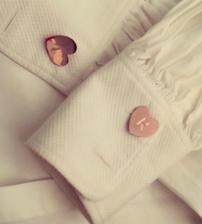 Rose gold cufflinks with letter initials (Customizable)