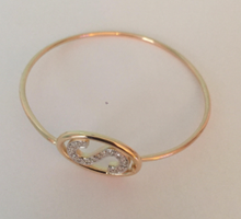 Load image into Gallery viewer, 14k Framed Pave Diamond Letter Charm Bracelet (Customizable)
