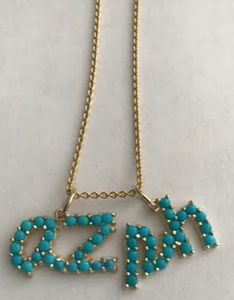Turquoise Initial Name Charm (Customizable)