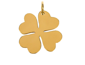 1 inch Yellow Gold Clover with Pave Diamonds (Customizable)