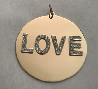 2 inch love pendant