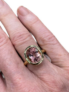 18k Gold Candy Stone Ring with Tourmaline Stones