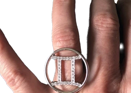Pave Diamond Zodiac Ring (Customizable)